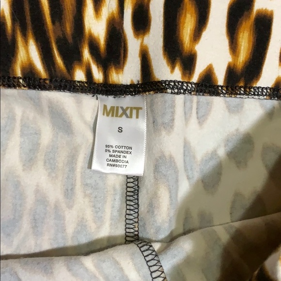 MIXIT | Leopard Print Designer Straight Leggings | Pants Fitted Fashionable - Picture 4 of 10